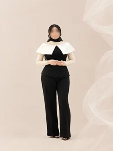 ست تاپ و شلوار مجلسی زنانه مدل یقه پهن