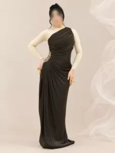 ماکسی یقه رومی سنگدوزی
