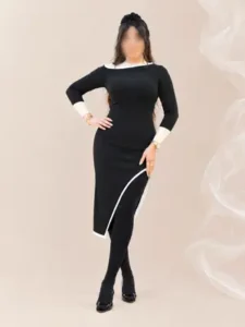 پیراهن دالقیچ حاشیه رنگی